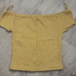 Yellow off the shoulder tube top